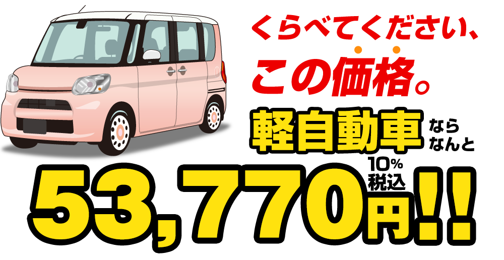 軽自動車ならなんと53,770円！