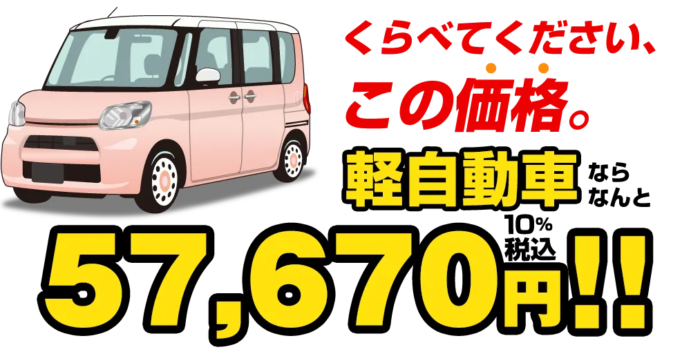 軽自動車ならなんと57,670円！